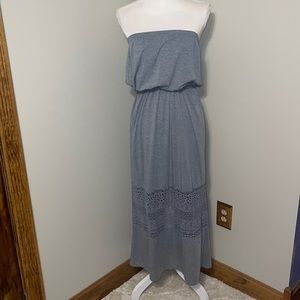 Gray strapless dress
